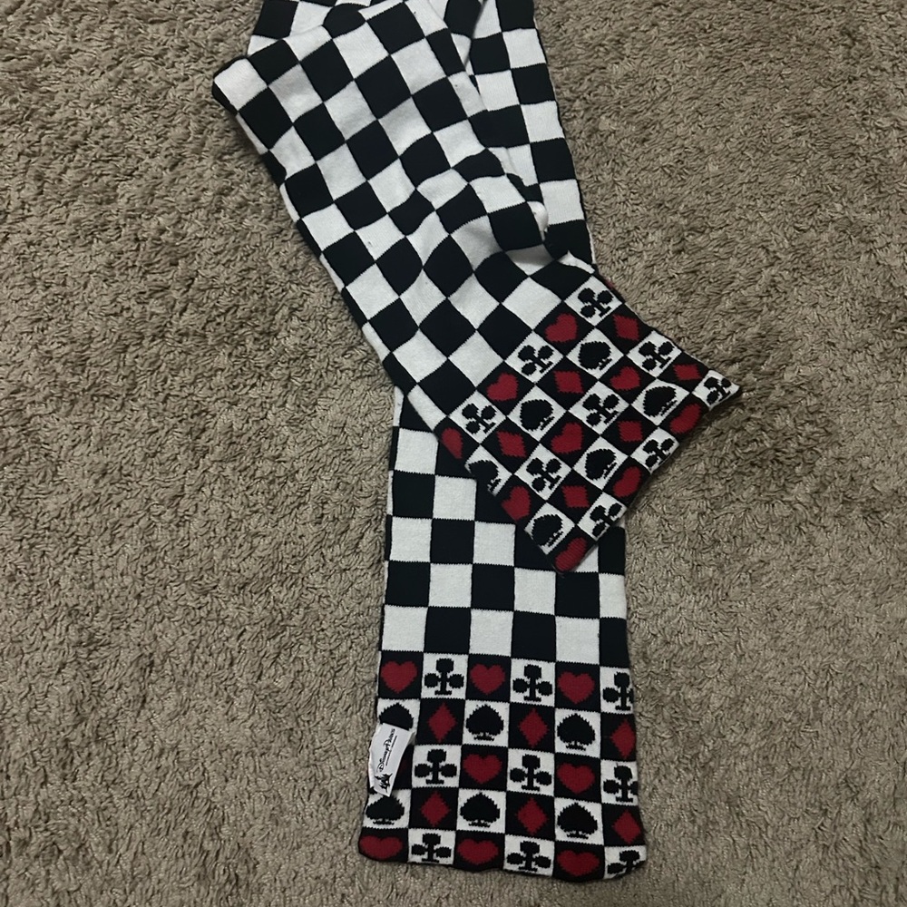 Disney Parks Alice in Wonderland The Red Queen Checkered Scarf w/ Red 60 inches - Picture 3 of 7